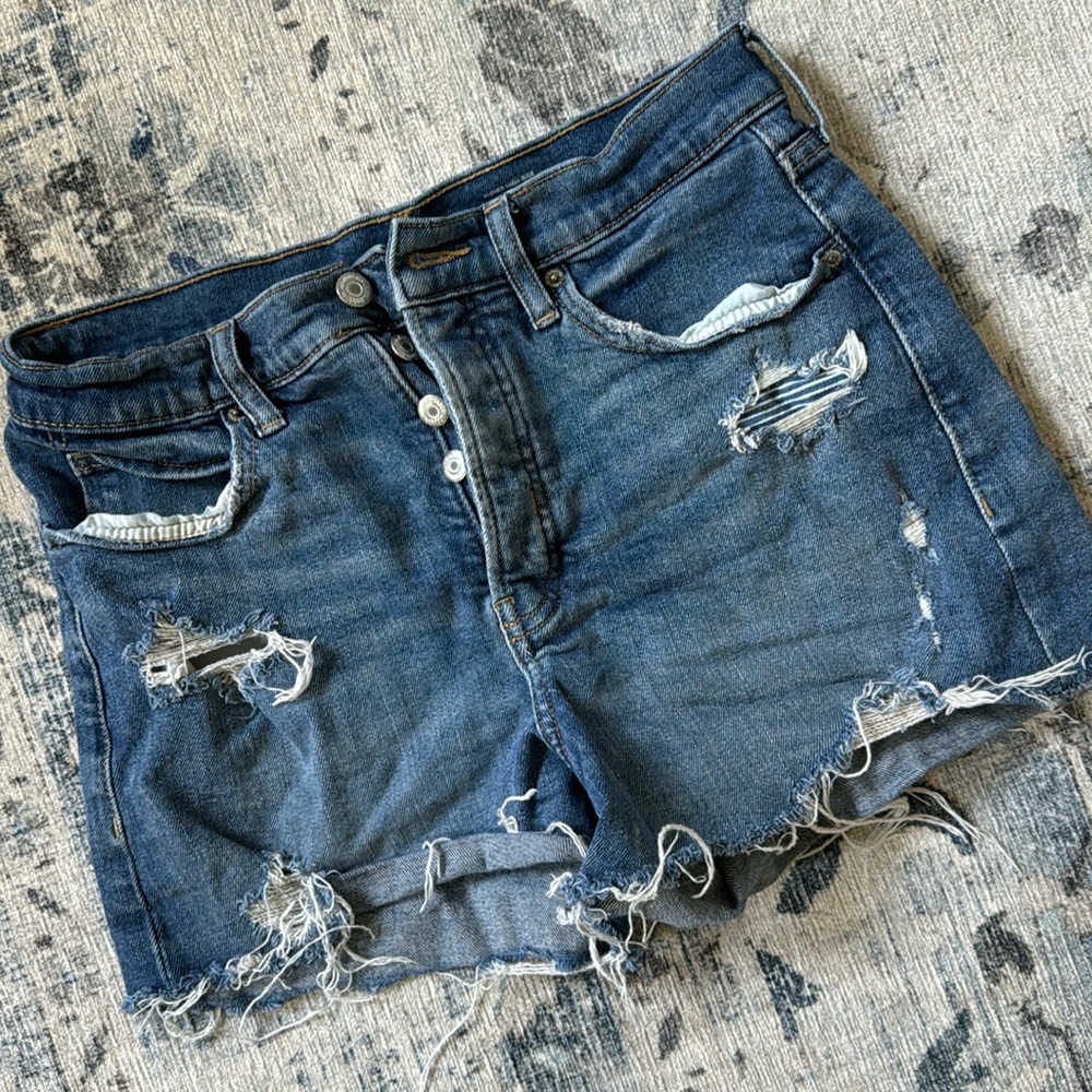 OLD NAVY denim shorts button fly size 8